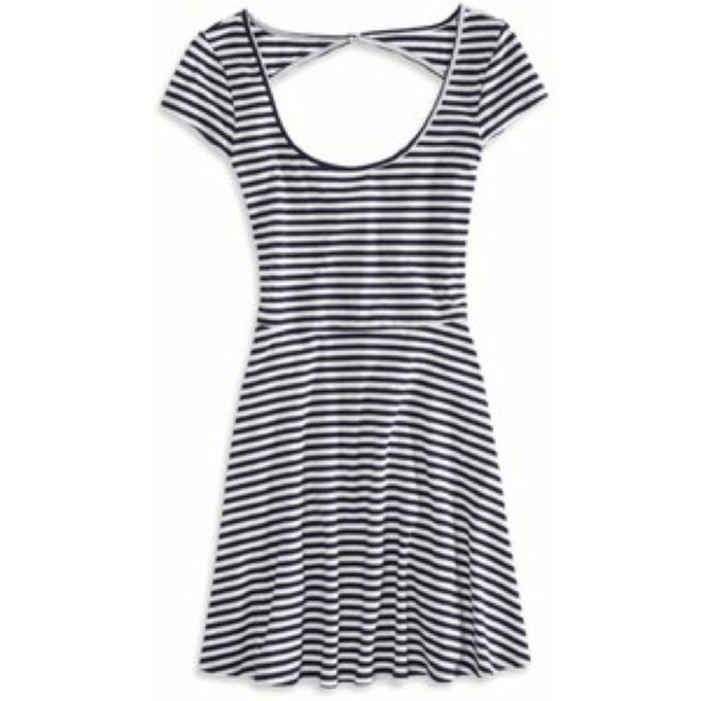 Navy and white Striped cotton dress